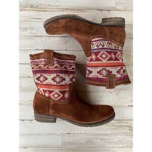 NATURALIZER SUEDE BROWN SOUTHWEST BOOTS BOOTIE SZ 12 S100502